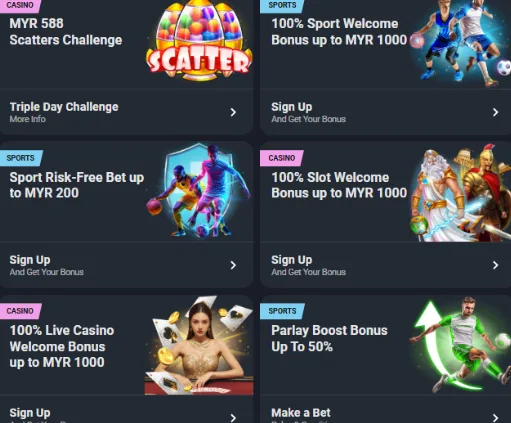 Best Casino Welcome Bonuses Malaysia at PLAYDASH