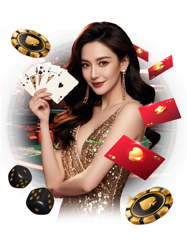 PLAYDASH live casino dealer with playing cards